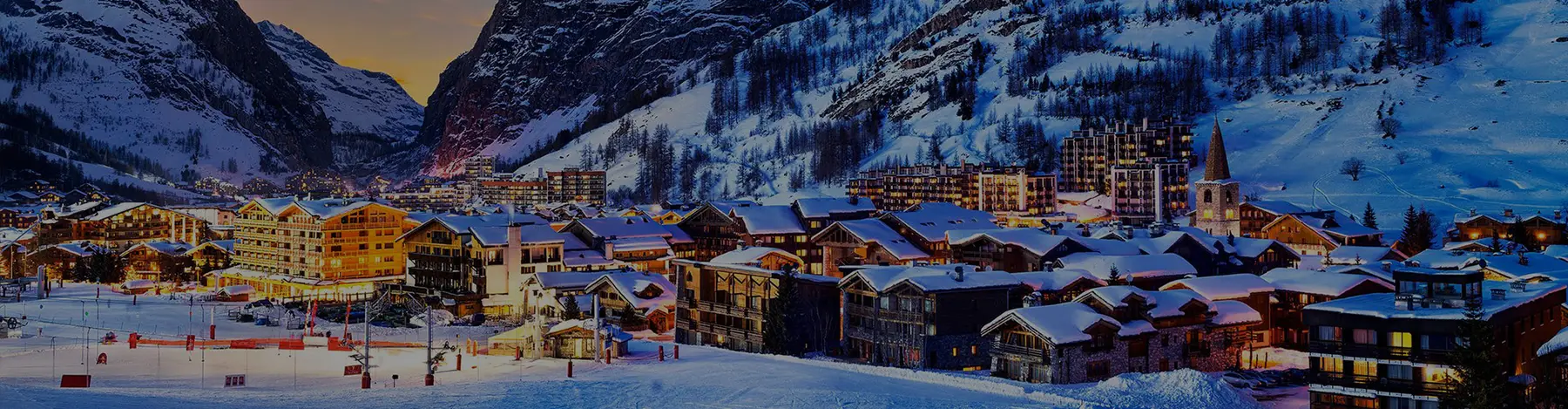 An Alpine resort at dusk, where Neige Marketing started