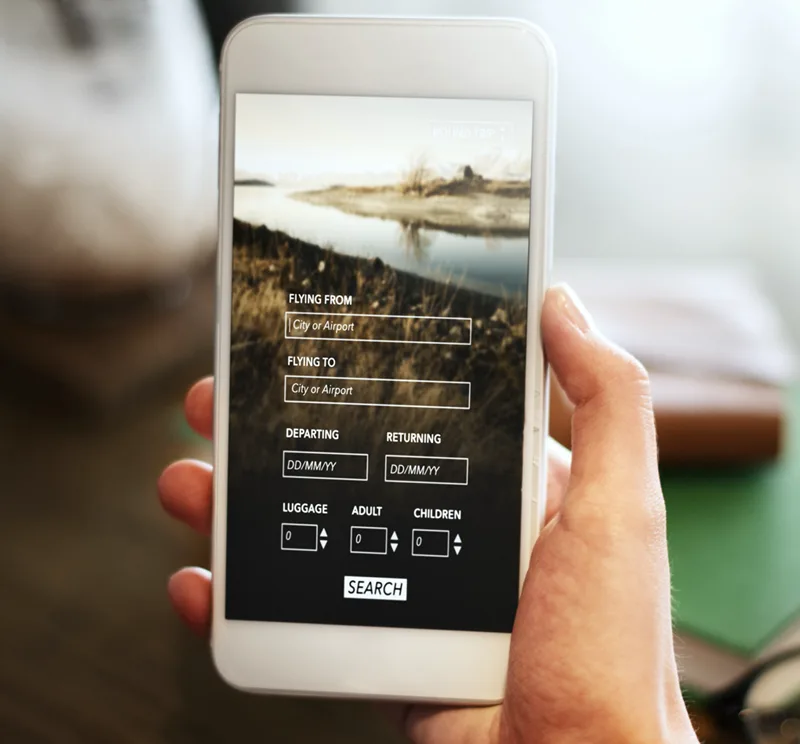 A booking form being completed on a phone