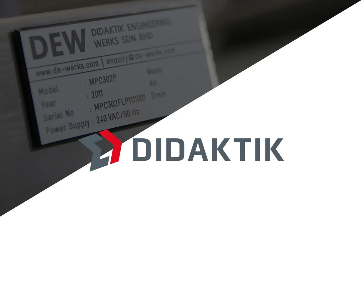 The Didaktik mark on a fabricated equipment plate