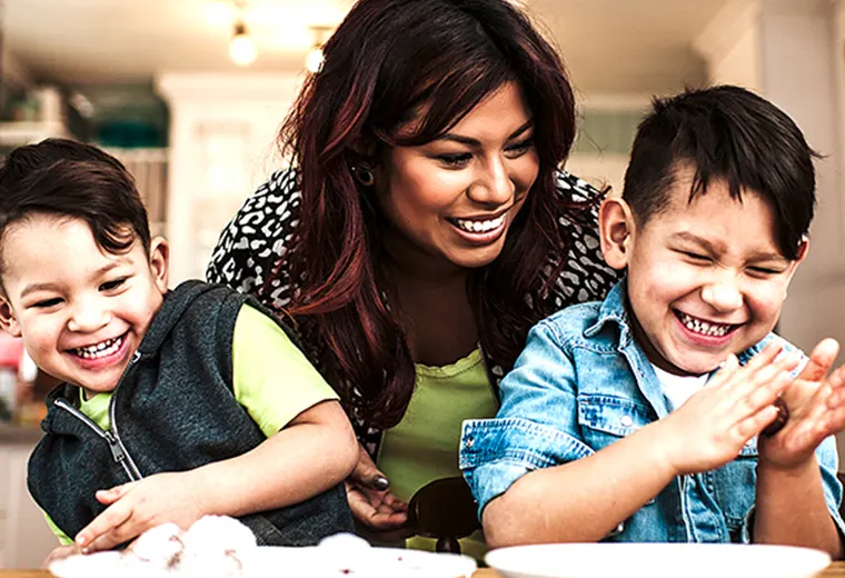 A family photographed for the Nelson Policies brand
