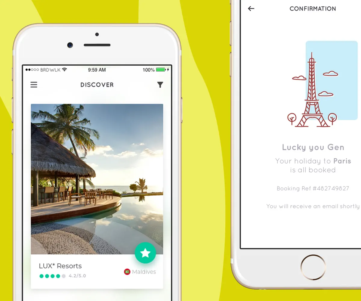 The Voyage Travel booking flow on mobile